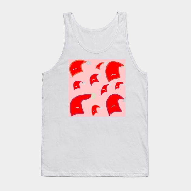 red holiday christmas santa cap pattern Tank Top by Artistic_st